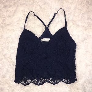 Navy blue lace crop top!